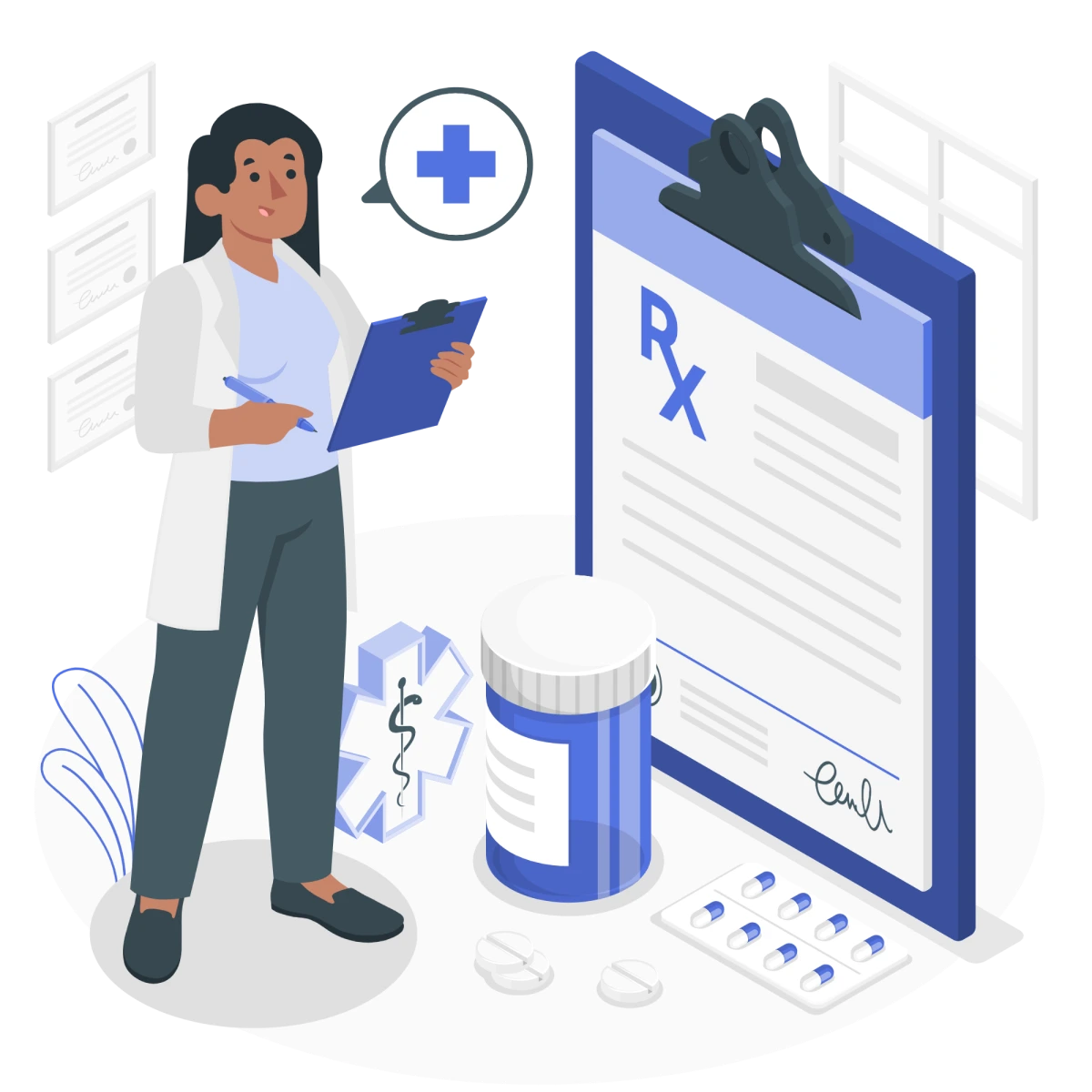 Locum Candidates ER team in scrubs rapidly pushing a stretcher in a hospital corridor with motion blur.