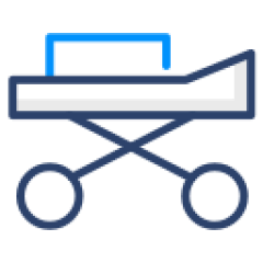 Gurney icon symbolizing emergency coverage and xLocums' ability to provide rapid locum tenens staffing for unexpected gaps.