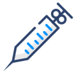 Syringe and needle icon representing hospital staffing solutions by xLocums, focused on finding experienced locum tenens clinicians.